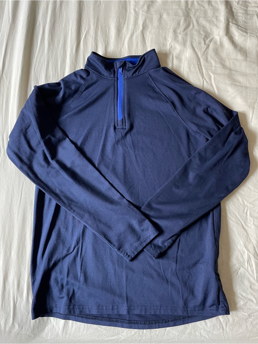 LAND’S END thermal Navy Half-Zip Pullover Top longue sleeves